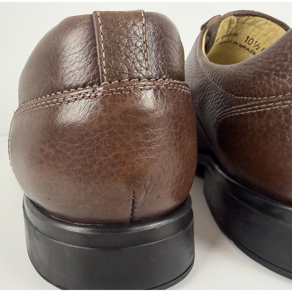 Studio Belvedere Bay Bridge Pebbled Leather Oxford Dress Shoes, Brown, 10.5 EEE - Picture 8 of 16